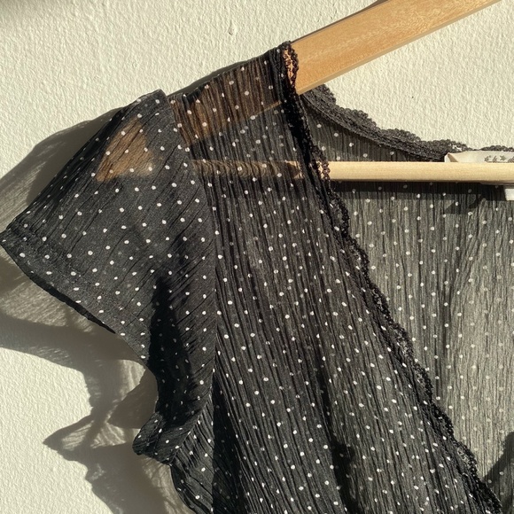 Sheer Polka Dot Tunic Shirt - Picture 3 of 5